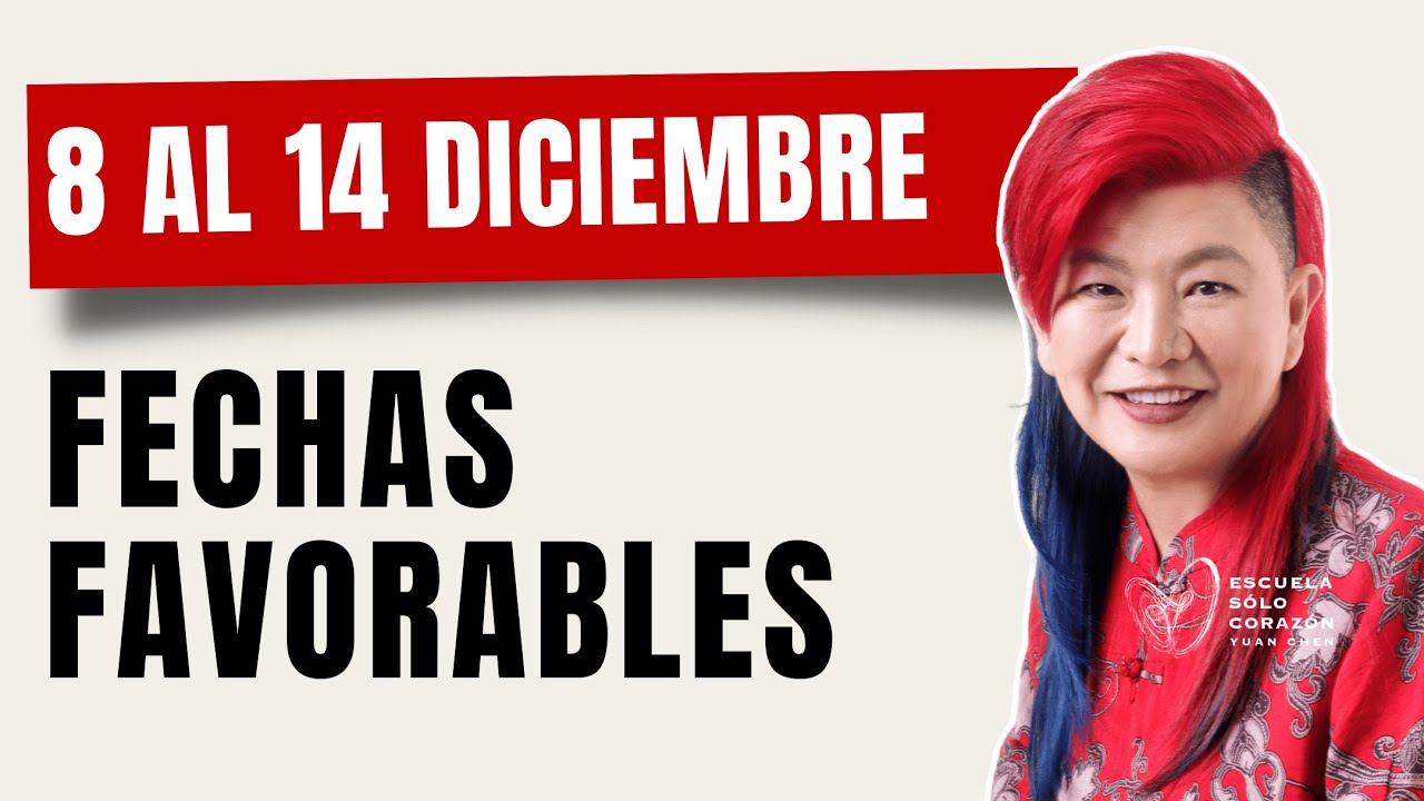 Planifica tu Semana con la mejor Energía Días Favorables del 8 al 14 de Dic | Yuan Chen | FENG SHUI