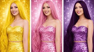 Download lagu PINK, GOTH or GOLD Mermaid Makeover 💖💛🖤 How to Turn into a Mermaid mp3