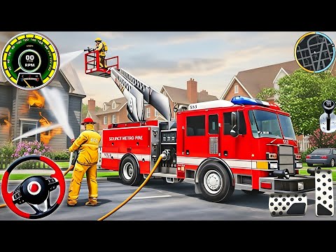 Fire Truck City Rescue Simulator - 911 US Emergency Fire Truck Driving 3D - Android Gameplay