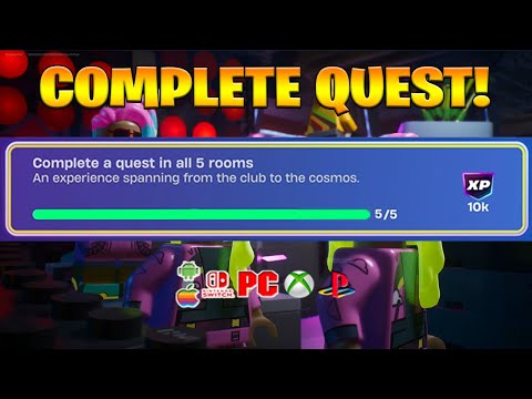 How to EASILY Complete a quest in all 5 rooms in Fortnite Daft Punk locations Quest!