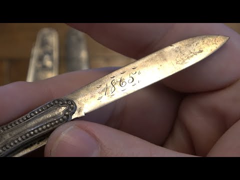 Knives Made Out Of REAL Silver & Gold (Victorian Era Silver Fruit Knives & More...)