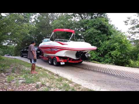 2013 Dodge Durango RT Boat launch on steep ramp.