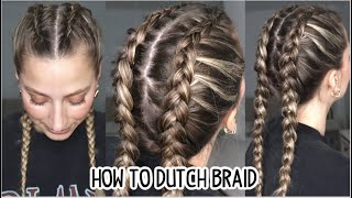 HOW TO DUTCH BRAID YOUR OWN HAIR! BEGINNER TUTORIAL! Short, Medium, and Long Hairstyle