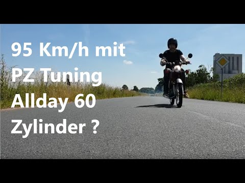 Simson 95 km/h with PZ Allday 60cc cylinder? Test drive! Driven with a 3-speed gearbox!