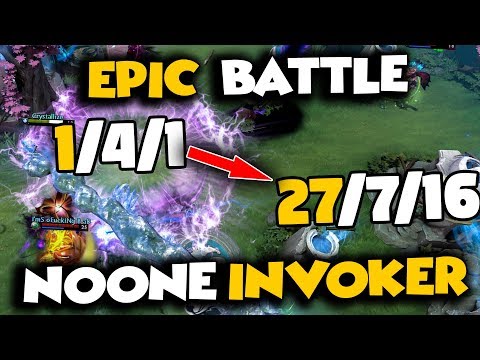 EPIC BATTLE 7k5 AVG MMR NOONE Invoker vs RAMZES666 + Crystallize - Dota 2 Invoker