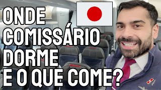 BEM APERTADO! Onde comissários dormem no avião? Vlog trabalhando de Nova York até o Japão