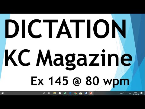 Dictation from Kailash Chandra magazine - Exercise 145 @ 80 wpm