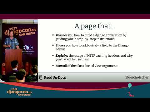 Documenting Django Code in 2022 with Eric Holscher - DjangoCon US 2022 thumbnail