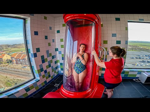 Waterslides at Plopsaqua De Panne in Belgium