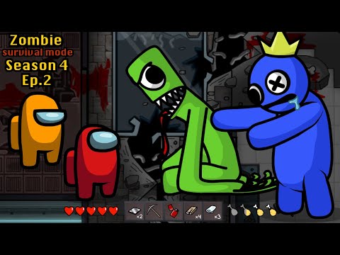 Rainbow Friends Green Zombie 🛠 Survival Mode Among Us Ep 2 - Animation