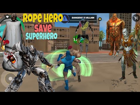 Rope Hero: Vice Town (Aircraft Transformer Fight Red Light Boss) Jet Airplane Robot Fight Army Base