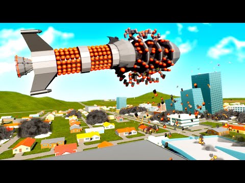 Can This Insane Cluster Missile Destroy the Entire New City of Bricksville in Brick Rigs?