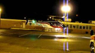 preview picture of video 'Air Evac 7 Lexington, TN Hospital night takeoff 4-8-2010'