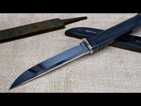 Making a Knife with scabbard / sheath from a dull and rusty file