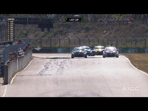 STCC 2018. Race 2 Falkenbergs Motorbana. Final Laps Battle for Win