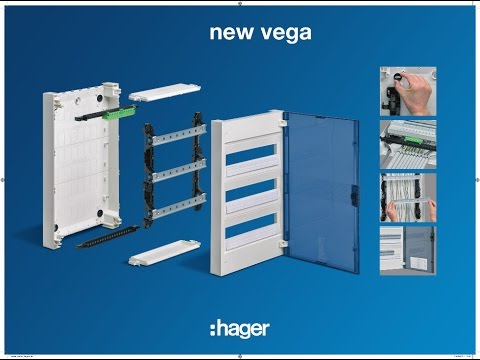 Hager laikiklis su PE / N terminalais 2x22 Voltų terminalais (VZ523) video