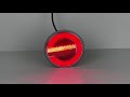 Združené LED svetlo 12V / 24V - ľavé s dynamickými smerovkami ECER (ø 140x38mm) - Video Youtube