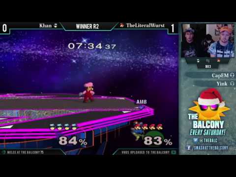 Melee @ the Balcony 75 - Winners R2 ft. Khan (Falcon) VS TheLiteralWurst (Luigi)