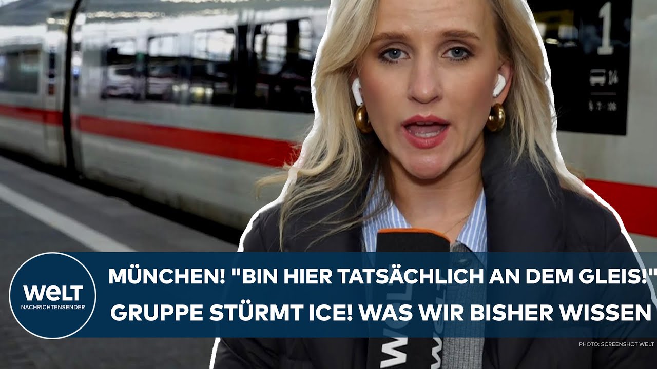 MÜNCHEN: "Bin hier tatsächlich an dem Gleis!" Gruppe stürmt ICE! Zugbegleiterin am Boden getreten