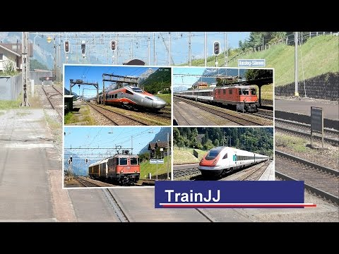 Bahnhof Amsteg - Silenen am Gotthard │Swiss Trains │ Züge am Gotthard strecke │08-08-2016 │ TrainJJ