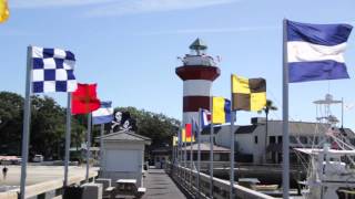 preview picture of video 'Hilton Head South Carolina Lighthouse Dock Flags'