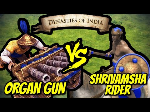 107 ELITE ORGAN GUNS vs 200 ELITE SHRIVAMSHA RIDERS (Total Resources) | AoE II: DE
