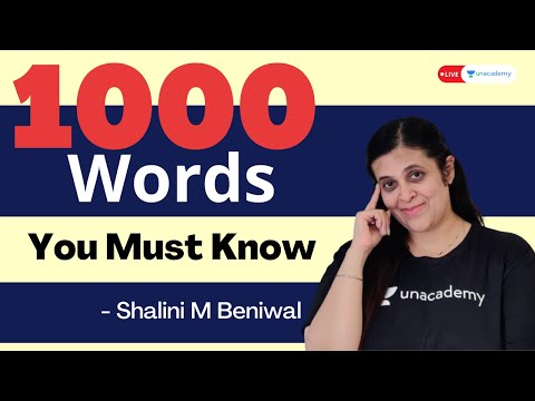1000 most important vocabulary words for CAT 2021 | Verbal Ability (VARC) for CAT | Shalini Beniwal