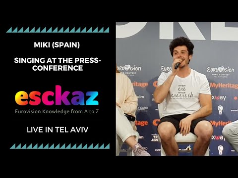 ESCKAZ in Tel Aviv: Miki (Spain) singing at the press-conference