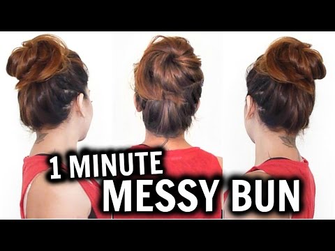 1 MIN MESSY BUN WITH A PENCIL│EASY BUN HAIRSTYLE TUTORIAL │HOW TO MAKE BUN HAIRSTYLE FOR LONG HAIR Video