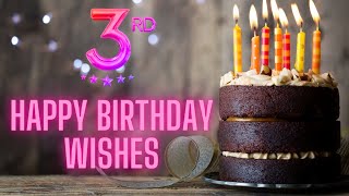 Happy 3rd Birthday Wishes HD Video for Boy, Girl | Best 3rd Bday Message Status Video | Birthdaywrap
