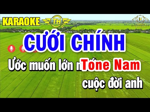 Cưới Chính Karaoke Tone Nam ( Dm ) Nhạc Sống Cha Cha Cha | Trọng Hiếu