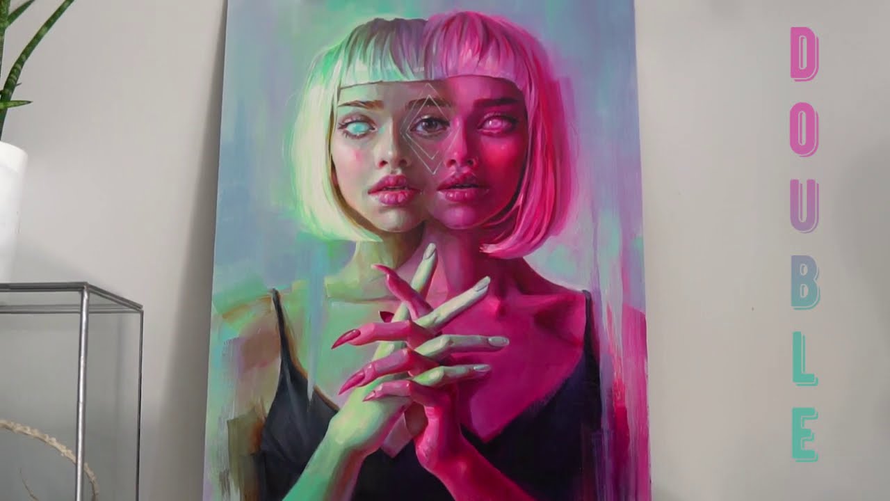 surreal twins painting time lapse by tanya shatseva