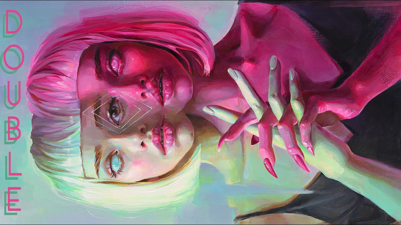 Surreal twins painting time lapse by Tanya Shatseva