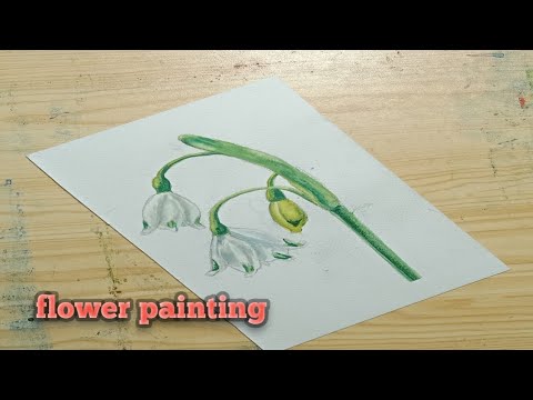 watercolor flower painting | white flower easy tutorial | Afshan Art studio |