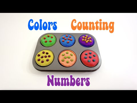 Kinetic Sand Rainbow muffins Counting and Colors Activity | Pretend Play Educational Videos for Kids
