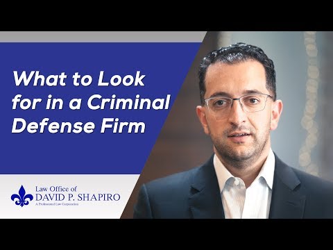 Check out this video to learn some key differentiators between law firms and what you should be looking for when it comes time to decide on criminal defense representation.