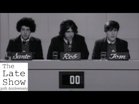 Santo, Rob and Tom On It's Academic | The Late Show 30th Anniversary