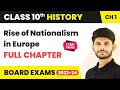 The Rise Of Nationalism In Europe One Shot Revision Class 10 History Chapter 1 CBSE 2024 25