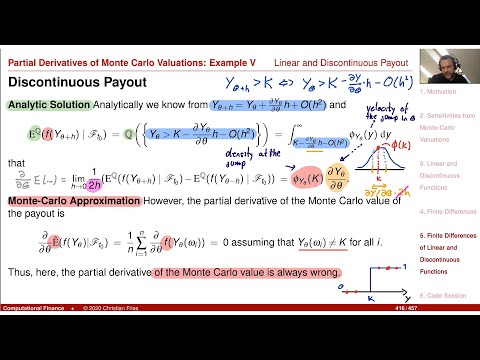 Lecture Computational Finance / Numerical Methods 22: Partial Derivative of Monte-Carlo Values (1/2)