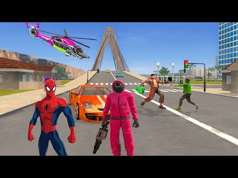 Süper Kahraman Kalamar Oyunu - Squid Worker Rope Hero Gangster Vegas City #3 - Android Gameplay