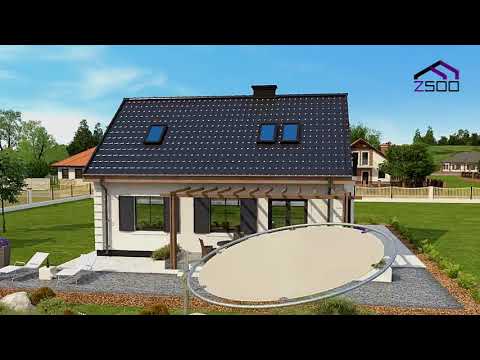 Z14 W bl - Gotowy projekt domu z poddaszem użytkowym we współczesnym stylu do 110 m2