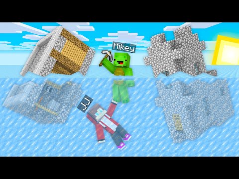 Mikey and JJ’s House Is FROZEN Under The Ice in Minecraft (Maizen)