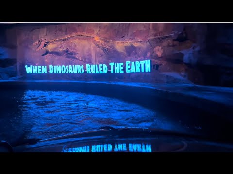 POV first row 2022 at night Jurassic World The Ride.