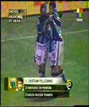 Nueva Chicago -tercer gol (Pellerano) contra Argentinos Jrs.