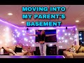 I MOVED INTO MY PARENTS' BASEMENT?!?!?!?!?!? (room tour)