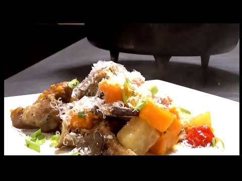 Easy Dutch Oven Pork with Apples and Sweet Potatoes