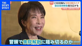 事実上の号砲？ “解散風”に翻弄される政治　通常国会23日召集も政府4演説の日程提示せず “解散検討”で野党反発　立憲は公明に選挙支援要請　選挙区調整は難航か｜TBS NEWS DIG