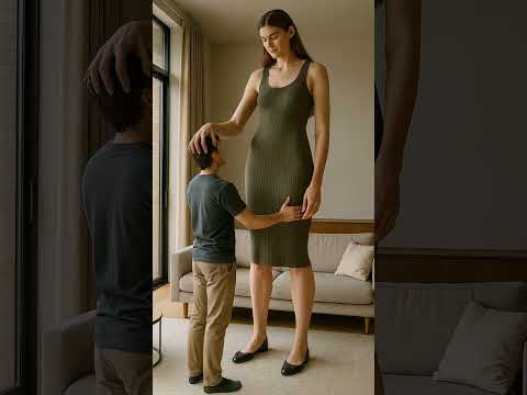 Tall Girl Hug her short boyfriend #taller #aiart