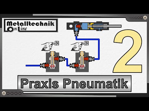 Praxis Pneumatik 2 – Reihenschaltung von Wegeventilen für die UND-Funktion