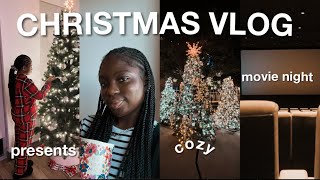 CHRISTMAS VLOG 🎄 | gift exchange, color purple movie, winner announcement, editing, cozy night